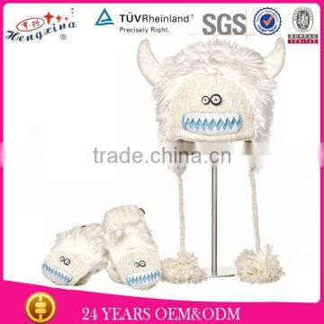 Yeti Animal Hat Winter Warm Faux Earmuff Gloves Animal Fur Hat