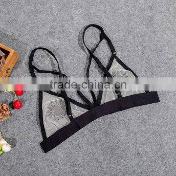 Lace & Polyester Transparent Sexy Bra Top,black and White Sexy Nipple Bra photo-3