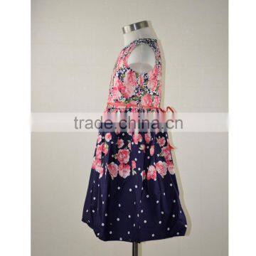 2017 Summer Lovely Cotton Flower Print Baby Girl Dress Frock Designs photo-3