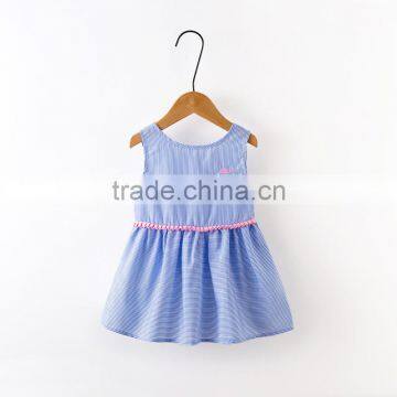 2017 top quality children cotton sleeveless one piece baby girl dress