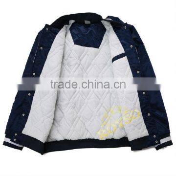 Wholesale Nylon Satin Silk Blank Custom Winter Varsity Bomber Men Jackets Wears Women Wholesale photo-5