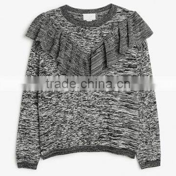 Ladies European Style Woolen Knit Flouncing Sweater Design for Women 2017 photo-2