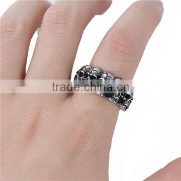 Stainless Steel Unadjustable Rings Antique Silver Skull photo-3
