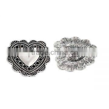 Heart Antique Silver Zinc Based Alloy Metal Sewing Buttons