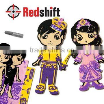 Kids project Girl craft Create you own Felt doll Princess