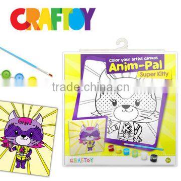 OEM Kids Project Color Your Animal Pal Artist Canvas Supper Kitty photo-3