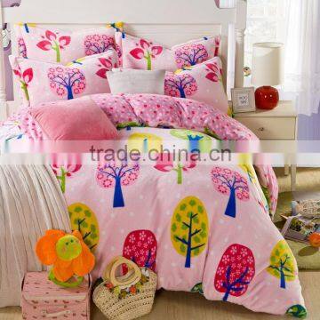 China Wholesale tree print bedding set flannel blanket