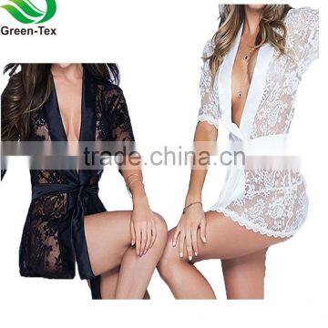 women's sexy lingerie lace babydoll see through night dress robe