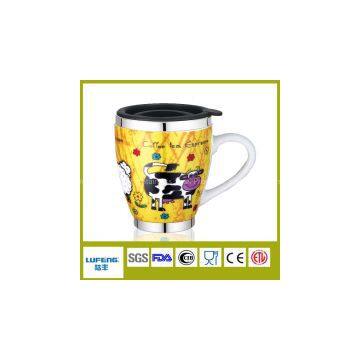Ceramic Mug With Stainless Steel Inside With Cartoon Logo photo-1
