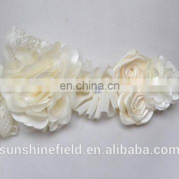 Wedding Flower Sash Bridemaids Sash Belt Satin Flower Sash