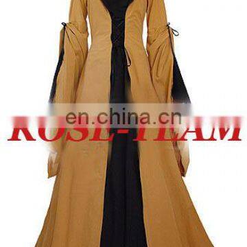 Rose Team-Free Shipping Custom-made Light Brown Medieval Dress Renaissance Victorian Dress