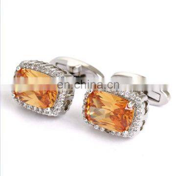 Luxury cufflinks orange crystal wedding cufflinks