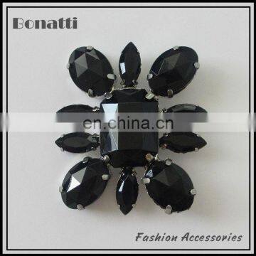 hot sale black crystal shoe accessories for ladies