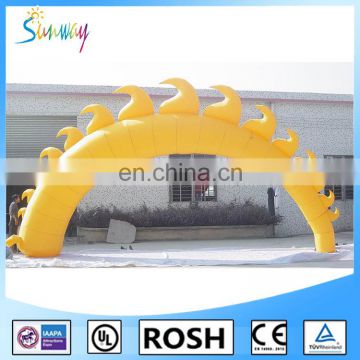 300''L*200''H Sun Shape Beautiful yellow color inflatable advertising arch, cheap inflatable arch, inflatable arches