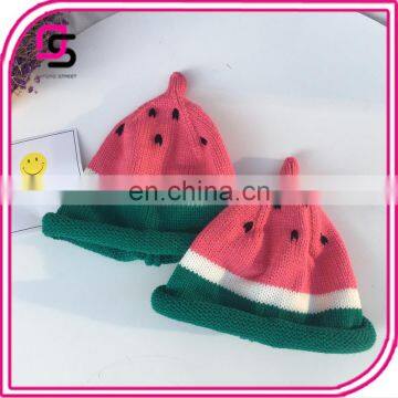 Fashion latest baby cute hat hand knitted watermelon cap