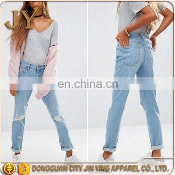 Sex Girls Light Blue Denim Jeans Women Rip Pants Causal Women Jeans with Low Price