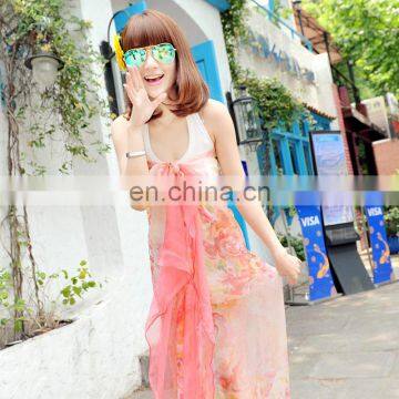 2015fashion Style Newest High Quality Silk Crepe Georgette Digital Printing Pareo(SP860L) photo-2