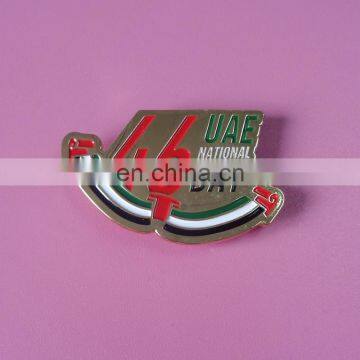 2017 UAE new design customized metal UAE flag pin badge for 46th UAE national day