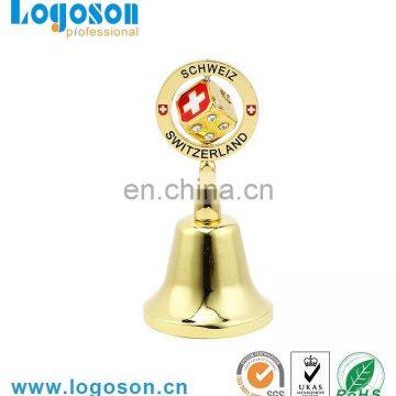 Custom design professional gold plating tourist souvenir dinner bell