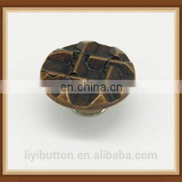 fashion tartan logo with button, antique brass zinc alloy button for jeans