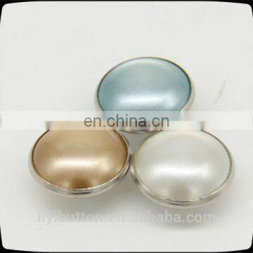 high quality fashionable brass back with resin pearl sewing button for garment