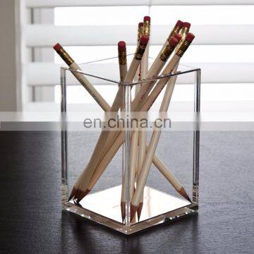 Cube Square Desktop acrylic pen display stand box/ acrylic pen holder