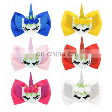 Kids Smile Unicorn Barrettes Baby Girl Cute hairpins 11CM 6Colors