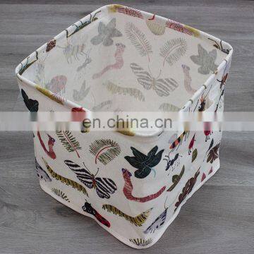 Home Organization Cotton Linen Laundry Basket Box Canvas Foldable Storage Boxes Bins Cubes Boxes