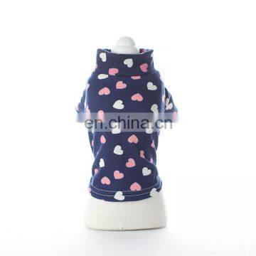 Superior summer dog clothing and accessories heart printing dog clothes