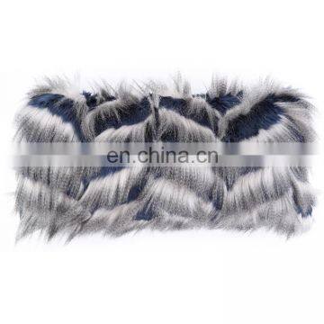 High quality Soft Faux peacock Fur rectangle decorative pillow