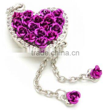 rose heart shape usb flash drive