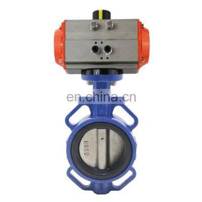 Bundor 2''-44'' 10K/150LB EPDM wafer type butterfly valve with pneumatic actuator