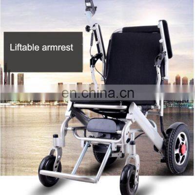 Lightweight aluminum alloy foldable electric power folding travel wheelchair