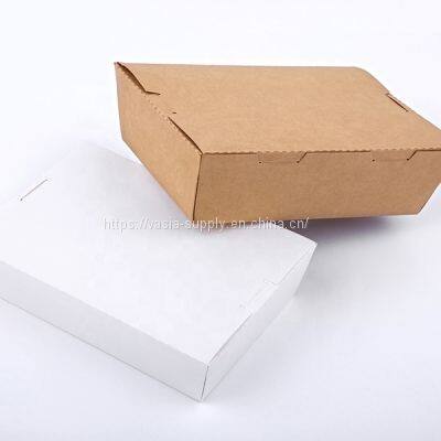 900ml Biodegradable Kraft Food Paper Packaging Hamburger Box Hotdog Box Chips Box Delivery Food Packaging Container Box