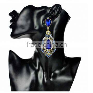 2015 Fashion Costume Jewelry Natural Amethyst Druzy Earring Arete Para Novia Cristal Crystal With Diamante photo-2