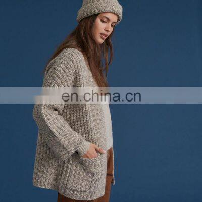 Женский зимний кимоно-карддиган из шерсти и cashmere с рябой трикотажной текстурой photo-2