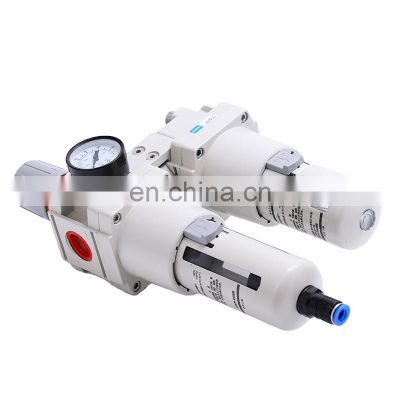 Hot Sales AC Series Pneumatic Air Source Treatment AC5010-10D Auto Drain FRL Three Unit With Press Gauge