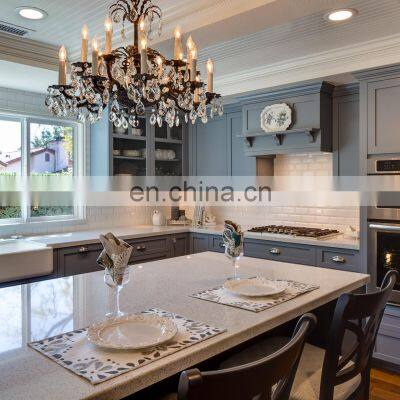 Simple Design Acrylic Marble Counter Top Customize Assemble Kitchen Cabinet