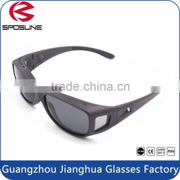 2016 summer hot new design over prescription glasses polarized safety cover glasses with glossy black for anti strong glare