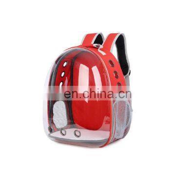 High quality custom sublimation breathable transparent capsule double sling pet bag backpack outdoor transparent