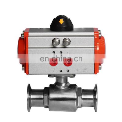 OEM DN25 1inch  AC220V Stainless steel 2 Way Tri-clamp Sanitary Pneumatic ball valve