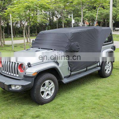 Waterproof Sun Protection Auti-UV Rain Snow Polyester Half Body Car Covers For Jeep Wrangler JK JL photo-3