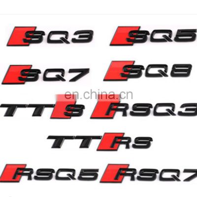 Four wrings and S LOGO for Audi A3 A4 A5 A6 A7  RS style  logo for S3 S4 S5 S6 S7 TRUNK LOGO FOR Audi S3 S4 S5 S6 S7