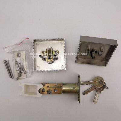 Grade 3 Residential Use Tubular Satin Nickel Square Rosette Deadbolt Door Lock photo-4