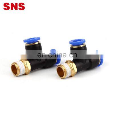 SNS SPD Series Pneumatic One Touch T Type 3 Way Joint Male Triple Branch Run Tee Plastic Quick Fitting Air Hose Tube t Connector photo-2