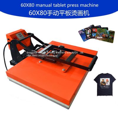 Drawing manual T-shirt hot stamping machine Dongguan factory hand pressing large format hot stamping machine T-shirt printing machine 80x100cm