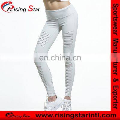 Custom Design Women Moto Legging in Vapor Grey Glossy Leggings Girl Leggings photo-4