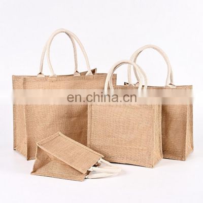 Custom Available Eco Friendly Plain Natural Tote Bag Small Jute Bag For DIY Hand Painting