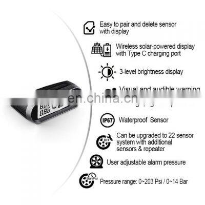 Promata High Quality Wireless Solar Powered Tire Pressure Monitoring System for Truck Can Upgrade to 14-tyre System photo-2