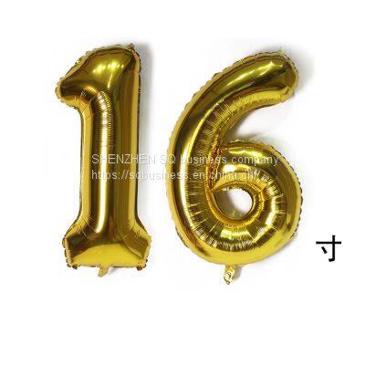 16inch Gold Sliver Alphabet Cheap Helium Letter Aluminium Foil Balloon For Birthday Wedding Festival Party Decoration photo-2